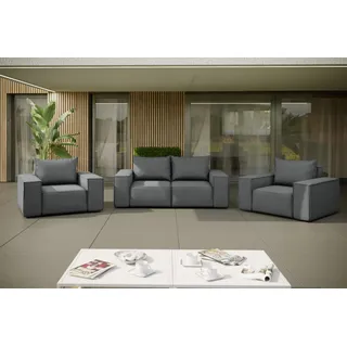 Gartenmöbel-Set GARDENT 2-1-1 wetterfester Stoff NXL Grau - Grau