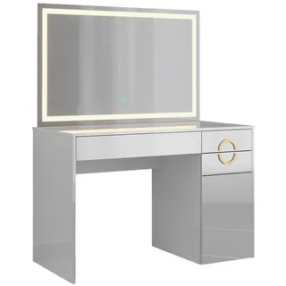 Vicco Schminktisch Adela Weiß Hochglanz, 115 cm mit LED-Spiegel