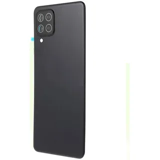 Generico Akkudeckel kompatibel mit Samsung Galaxy A22 4G A225F A225 SM-A225 (NICHT mit 5G), hintere Rückabdeckung, Hartplastikschale + Linse mit Rahmen + doppelseitiger Kleber (schwarz)