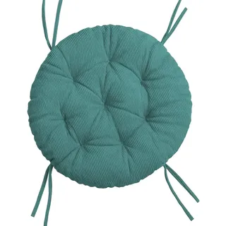 chilly pilley® Polster für Papasansessel - Rundkissen - Auflage Polster für Papasansessel -Sesselkissen Sitzkissen Gesteppt mit Schlaufen (Türkis Cord, 120cm)