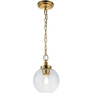 Elstead Lighting Hängeleuchte , Messingfarben , Metall, Glas , Kugel , 44.5 cm , Grüner Punkt, RoHS , Lampen & Leuchten, Leuchtenserien