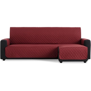 Maxifundas - Sofabezug für Chaiselongue, gepolstert, Eckteil rechts, 200 cm, extra weich, rot, Sofabezug mit Bändern an der Rückseite, für Chaiselongue, Sofaschutz, Modell Maui