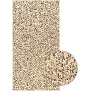 vidaXL Teppich ZIZUR 100x200 cm Jute-Optik Indoor und Outdoor - Braun