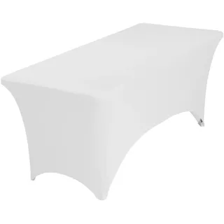 Spandex-Tischdecken, 122 cm, Weiß, dehnbar, rechteckig, schwarz, Tischdecke, dehnbar, Terrassentischdecken für Hochzeit, Party, Bankett (122 x 76 x 76 cm (L x B x H)