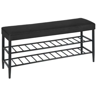 Relaxdays Schuhbank 100 x 19 x 30 cm schwarz