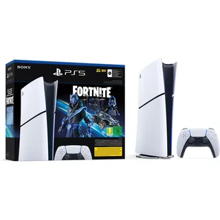 Sony PlayStation 5 Slim Digital Edition 1000 GB Weiß + Fortnite Bundle, 1x DualSense Wireless-Controller