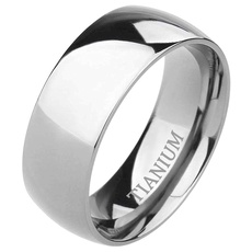 Zakk Ring Damen Herren Titan Poliert Schmal Ringe Verlobungsringe Ehering Hochzeitsringe 2mm 4mm 6mm 8mm 10mm (Silber-10mm, 56 (17.8))