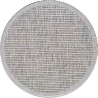 Carpetsale24 In & Outdoor Teppich Terrasse Balkon Küchenteppich Wetterfest Sisal Optik Flachgewebe Wetterfest Einfarbig mit Struktur, Grösse: 160 cm Rund - Grau