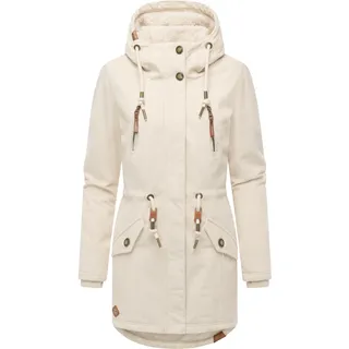 Kurzmantel RAGWEAR "Kurzmantel Ellsie Cordy YOUMODO", Damen, Gr. M, beige (ecru), Obermaterial: 100% Baumwolle CO.  Obermaterial: Futter: 100% Polyester PES. 100% Polyester PES., Mäntel Kurzmantel