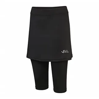 Black Crevice Damen Sport Leggings mit Rock Schwarz 34