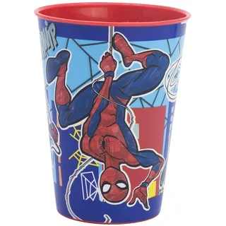 Stor Wiederverwendbarer Kinderbecher aus Kunststoff, 260 ml, Spiderman
