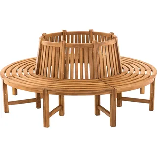 CLP Baumbank Novum rund teak Größe 200 cm - Braun