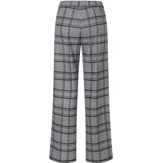 MAC Stoffhose "CHIARA", Damen, Gr. 38, Länge 32, burgundy check, Web, Obermaterial: 90% Polyester, 10% Elasthan, bedruckt, weit knöchellang, Hosen Stoffhose, Sommerhose mit All-Over Print