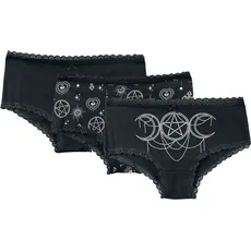 Gothicana by EMP  3 Pack Panties with Witchy Prints  Girl-Unterwäsche  schwarz
