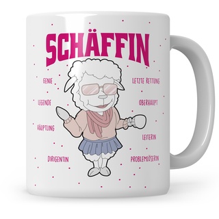 Sweetify Chefin Tasse Geschenk Schäffin Führungskraft Vorgesetzte Abteilungsleiterin Kaffeebecher Führungskraft Abschied lustige Mama Geschenkidee Kaffeetasse Beförderung