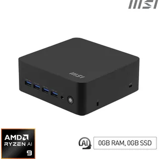 MSI Cubi Z AI 8M-004BEU, Cube, Mini-PC Barebone, AMD SoC, Ethernet/LAN, Wi-Fi 6E (802.11ax), 120 W - Schwarz