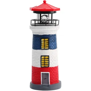 Ruiqas Leuchtturm Licht Solar LED Garten Leuchtturm Außen Hof Dekoration für Garten Zaun Hof Außendekoration (Schwarz und Weiß) [Energieklasse A]