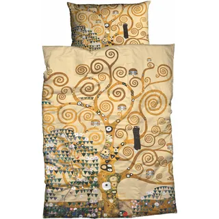 GOEBEL CASATEX Klimts »Lebensbaum« 80x80+135x200cm beige-gold