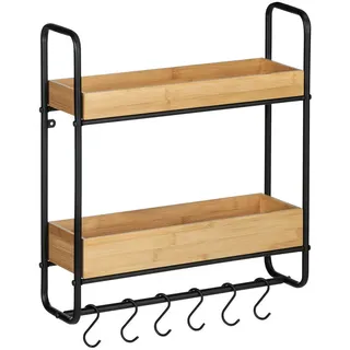 Wenko Wandregal Loft 48 x 52 x 15 cm Schwarz matt/Natur