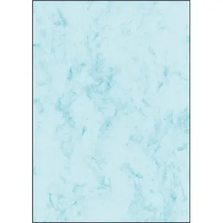 Sigel DP261 Hochwertiges Marmor-Papier blau, A4, 100 Blatt, Motiv beidseitig, 90 g, Briefpapier, Speisekarte