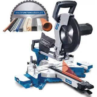 Scheppach Kappzugsäge HM110MP | für Holz, Alu, Stahl, Kunststoff, Kupfer | Schnitthöhe: 90mm / Länge: 340mm | 2000W mit 2 Geschwindigkeiten | Ø254mm