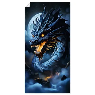 Artland Wandbild "Die Wut des Drachen XVII" klassische Fantasie 1 Stk. tlg. als Alubild, Leinwandbild, Poster, Wandaufkleber in verschied. Größen, farbe bild(er): blau
