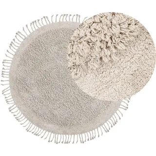 Beliani Shaggy-Teppich Bitlis 140/140 cm , Textil , Rund , 140x140 cm , Teppiche und Böden, Teppiche, Hochflorteppiche & Shaggys