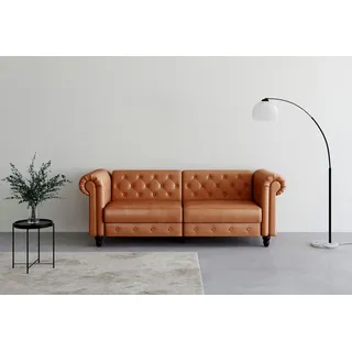 dorel home »Felix, Schlafsofa 236 cm, (Liegefläche 108x190cm), Rückenlehne« 3-fach verstellbar, Velours, Kunstleder, Luxus-Microfaser Vintage,