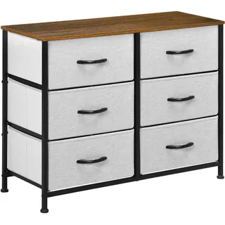 Homcom Kommode Sideboard, Griff, Grau , Textil , 30x62.5x80 cm , Kleinmöbel, Kommoden, Sideboards