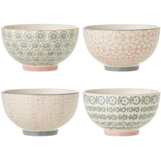 Bloomingville Schalen Cécile, rosa grau, Keramik, 4er Set