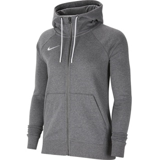 Nike Damen Nk Flc Park20 Fz Hoodie Sweatshirt, Charcoal Heathr/White/White, L