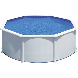 Gre Pool KITPR303 Bora Bora - Aufstellpool aus Stahl, rund, mit weißes Aussehen. Abnehmbare Gartenpool. 300 x 120 cm