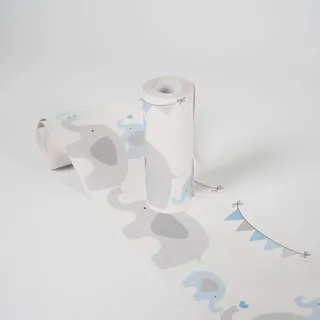 A.S. Création Bordüre 5 m x 15 cm Blau/Grau/Weiß