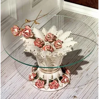 Kleiner Tisch Wohnzimmer Ab Caffè Keramik Capodimonte Basis Weiß Für Glas Blumen