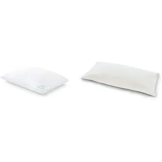 TEMPUR Kissen Set - Comfort Air Kopfkissen Liegegefühl mittelfest mit Jersey-Kissenbezug (Beige)