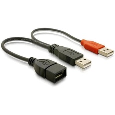 Bild von USB 2.0 Y-Anschlußkabel 2x Stecker A an Buchse A 0,23m