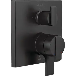 Delta Faucet T27867-BL Angular Modern Monitor 17 Series Valve 3-Setting Integrated Shower Trim with Diverter, Matte Black