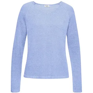 Buffalo V-Ausschnitt-Pullover Damen blau meliert Gr.36/38