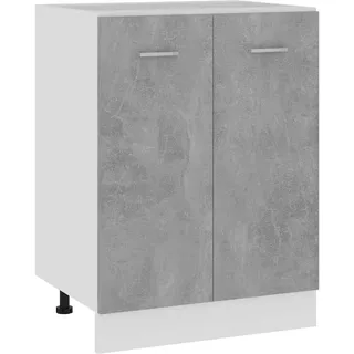 vidaXL Unterschrank Lyon Betongrau 60X46X81,5 CM Holzwerkstoff , Hellgrau , Holz , Strukturbuche , Rechteckig , 60x46x46 cm , Küchen, Küchenmöbel, Küchenschränke, Küchenunterschränke