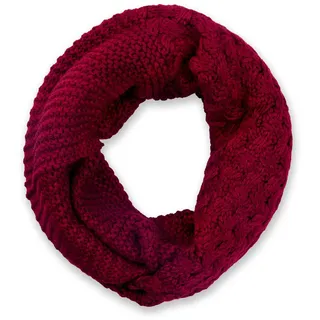 styleBREAKER Strickschal "Strick Loop mit Mustermix" 1 Stk., bordeaux, rot