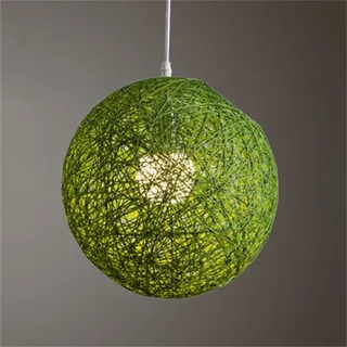 Handgefertigte Rattan Pendelleuchte – Natürliches Design für Außenbereich – Geflochtener Bambus Lampenschirm, dekorative Hängelampe für Garten, Terrasse, Balkon oder Wohnzimmer, 15 cm