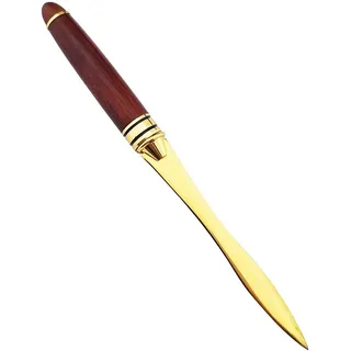 Jieddey Brieföffner,Umschlagöffner aus Edelstahl Holzgriff Schwert Brieföffner mit Holzgriff Metall Briefmesser für Damen Frauen Männer Gold