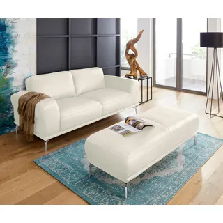 W.Schillig 2-Sitzer »montanaa« mit Metallfüßen in Chrom glänzend, Breite 192 cm, weiß