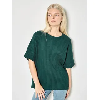 T-Shirt APRICOT "Waffelstrick-Top", Damen, Gr. L (40), grün, Strick, Obermaterial: 80% Baumwolle CO. 20% Polyester PES., uni, Fledermausärmel, Tops T-Shirt