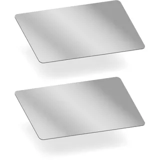 MAGATI Handspiegel - doppelseitiges, ultraflaches, kompakter Spiegel aus Kunststoff für Geldbörse und Tasche, Kleiner Kosmetikspiegel, Schminkspiegel 8x4.5cm, 2 Stück