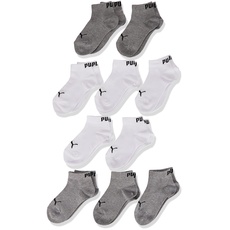 Puma Kinder Quarter Socken, Grau/Weiß, 35/38 (10er Pack)