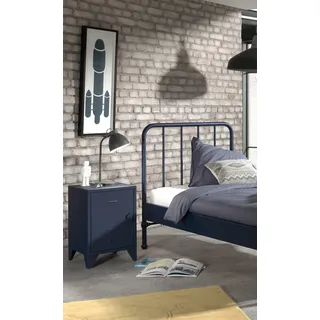 Vipack BRONXX Nachtkonsole im Industrial-Look Blau matt - Blau