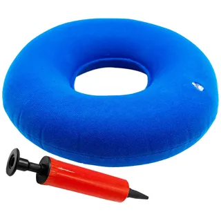 Donut Hämorrhoiden Sitzkissen Aufblasbares Orthopädisch Ringkissen Dekubitus-Kissen Rund Weich Sitzring mit Pumpe für Bettwunden Hämorrhoiden Steibbeinschmerzen Rollstühle Schwangere Grau 35cm