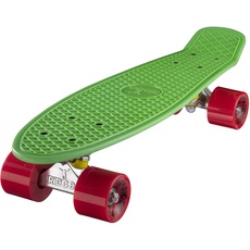 Ridge Skateboard 55 cm Mini Cruiser Retro Stil In M Rollen Komplett U Fertig Montiert Grün Rot,