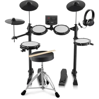 Vevor E-Drum-Set, 15 Drum-Kits & 150 Sounds Elektronisches Schlagzeug, USB MIDI-unterstütztes 20,32 cm Leises Mesh-Snare-E-Drum-Set mit 25,4 cm Becken, Drumsticks & Kopfhörer, Anfänger & Erwachsene